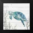 thumbnail image 2 of Robinson, Carol 20x20 Black Modern Framed Museum Art Print Titled - Aqua Turtle II, 2 of 5