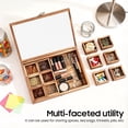 thumbnail image 3 of Miumaeov Wooden Spice Box,Handmade Masala Dabba Organizer, 12 Removable Compartments,Kitchen Storage for Herbs,Seasonings,Dry Fruits, 3 of 13
