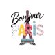 thumbnail image 2 of 1pc Women'S Casual Cotton T-Shirt with Geometric eiffel Tower Print, Crew Neck, Medium Stretch Knit Fabric, all-Season Fashion Top, 2 of 6