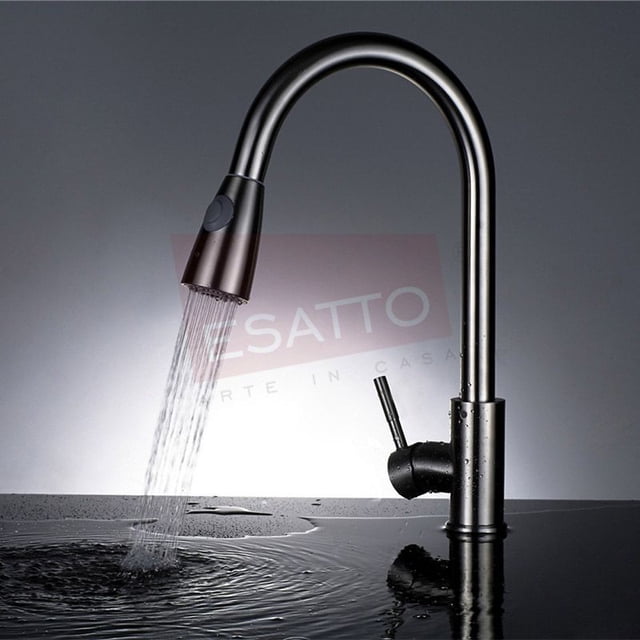 Llave Monomando extraíble ESATTO para cocina Acero Satín GC-026
