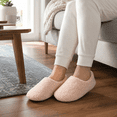 thumbnail image 4 of Uelaod Women's Fuzzy House Slippers, Soft Closed Back Slip-On Indoor Shoes, Warm Full Coverage Bedroom Slippers for Home, Fall and Winter, 4 of 6