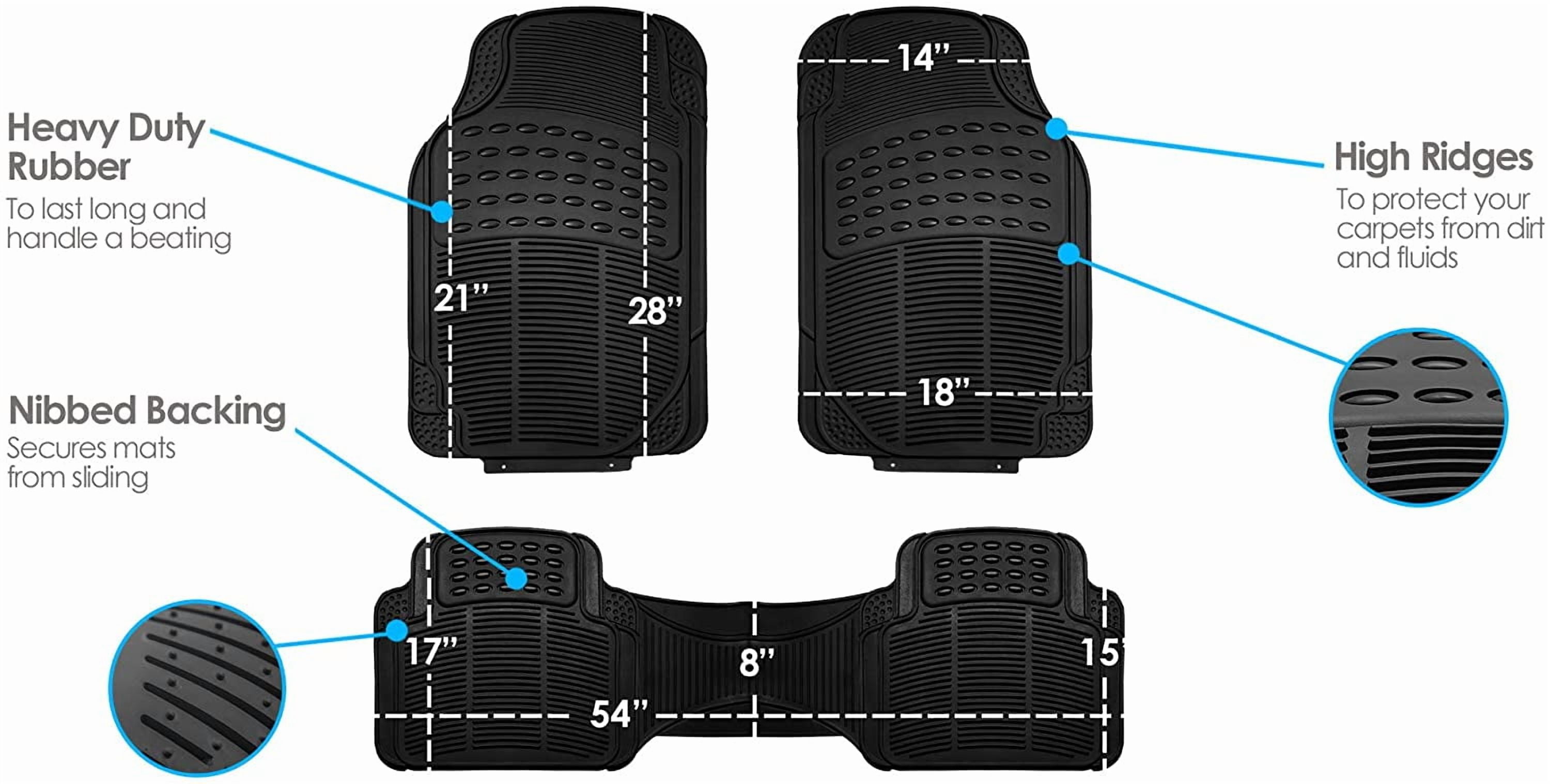 Xueyu Floor Mats, 3-Piece All-Weather Car Mat with Universal Fit Design, Durable Car Floor Mats with Capture Ridges, Waterproof for Cars Trucks SUV