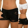 thumbnail image 2 of Sexy Women Lace See Through Solid Color Summer Shorts Low Rise Clubwear Pants, 2 of 5