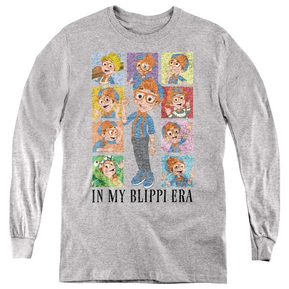 Blippi In My Blippi Era Youth Long Sleeve T Shirt, Athletic Heather, X-Large