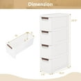 thumbnail image 3 of Costway Armoire de Rangement Étroite à Roulettes à 4 Tiroirs, 2 Pcs, avec Poignées de Traction et Roues Intégrées, 3 of 9