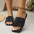 thumbnail image 6 of Agkizg Womens Indoor Outdoor Slides, Beach Walking Sandals, Print Squares Toe Flat Slide Sandals Casual Indoor Outdoor Daily Comfortable Slippers, 6 of 7