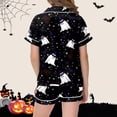 thumbnail image 4 of Halloween Pjs Girls 2 Piece Soft Silky Comfortabl Pajamas Short Sleeve Button-Down Top and Elastic Shorts, 4 of 5
