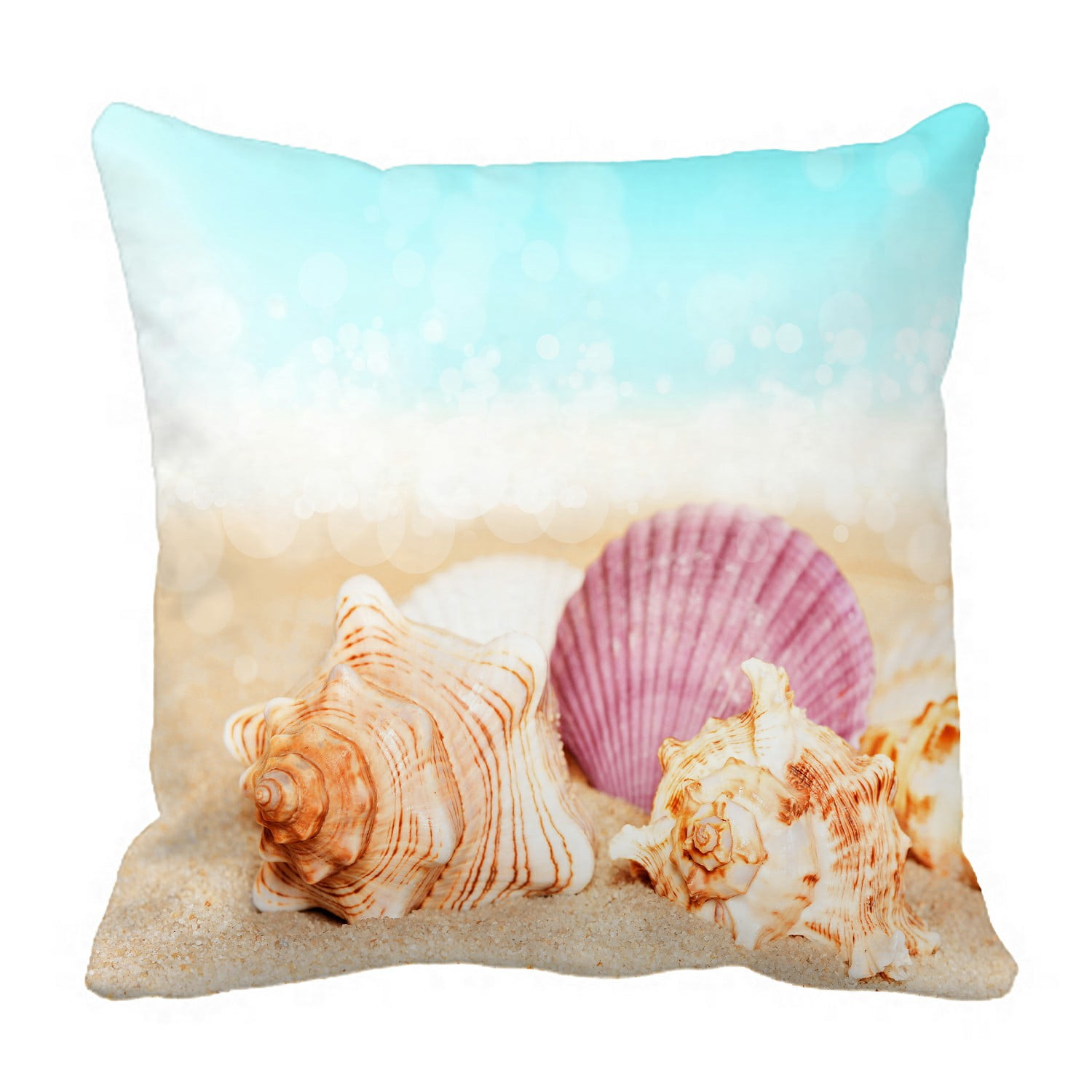 ABPHQTO Sea Shells Sand Ocean Summer Beach Pillow Case Pillow Cover Pillow Protector Two Sides