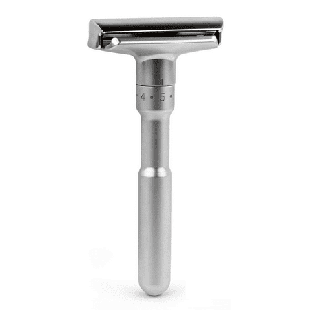 Adjustable Double Edge Safety Razor, Stainless Steel, Brushed Chrome by Shave