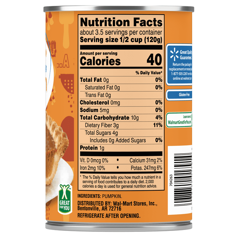Great Value 100% Pure Pumpkin, 15 oz