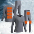 thumbnail image 2 of JIKNTTR Womens Heated Thermal Underwear Set Usb Charge 11 Zone Intelligent Heated Cold Winter Thermal Underwear Heating Underwear Slim Thermal Underwear for Women, 2 of 7