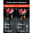 thumbnail image 3 of CAFORKP Electric Hoist 1760lbs 110V with 40ft Lift & 14ft Wired Remote, 3 of 6