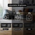 thumbnail image 3 of Reloj despertador digital, con pantalla LED electrónica de madera, 3 configuraciones de alarma, detección de humedad y temperatura, relojes eléctricos hechos de madera para dormitorio,, 3 of 7