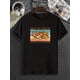 thumbnail image 2 of Men's Fashion Cute Cats Print Crew Neck Short Sleeve T-shirt, Casual Graphic Tees Pajama Loungewear Top for Summer, 2 of 6