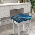 thumbnail image 2 of Xoenoiee Blue Marble Print Stool Covers Square Stretch Rectangle Bar Stool Covers Jacquard Vanity Stool Cover with Elastic Stool Seat Protector for Bathroom, 2 Pack, 2 of 6