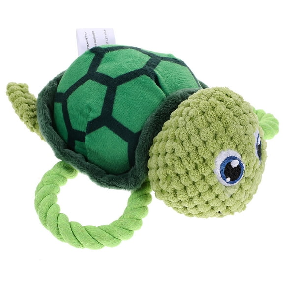 KAKOWELY 1 Set Plush Toy Turtle Shape Pet Supply for Dog Indoor Playing Chew Toy Teething