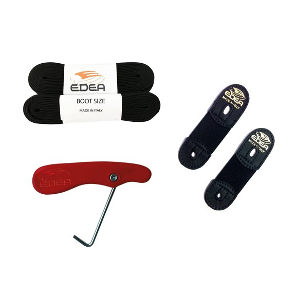 Edea Laces Combo - Lace Strap, Laces and Lace Hook (Black, 240 (Boot Sizes 235-250 Edea or 3.5-6 regular))