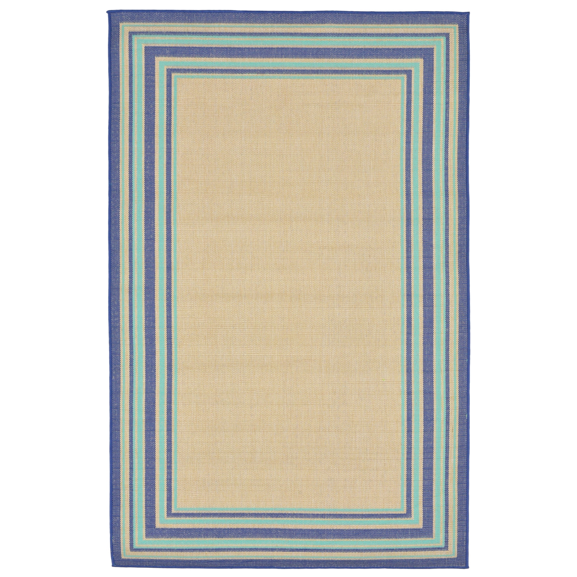Liora Manne Terrace Multi Border Indoor/Outdoor Rug Natural 39