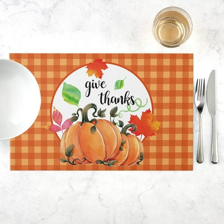 

BAMILL Halloween Placemat for Dining Table Pumpkin Drink Coasters Kitchen Decor
