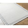 thumbnail image 3 of BoutiqueRugs Nimue Boho Hand Woven Wool Natural Fiber Oversized Area Rug - Farmhouse Bordered Solid Color Carpet for Living Room, Bedroom - White, Gray - 8'10" x 12' (9x12), 3 of 8