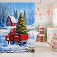 thumbnail image 2 of Manfei Truck Waterproof Shower Curtain 72Wx78L Christmas Bath Curtain, Black Gold, 2 of 5