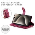 thumbnail image 4 of Dteck Zipper Wallet Crossbody Case for Samsung Galaxy S23 Ultra,Magnetic Leather Case Built-in Card Slots/Cash Pocket Shockproof Kickstand Cover with Shoulder Strap/Wrist Strap,Red, 4 of 6