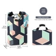 thumbnail image 2 of Yayeee Freestanding Laundry Hamper with Handle Collapsible Large Storage Basket for Clothes, Black Cubes, 2 of 7