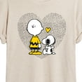 thumbnail image 3 of Peanuts - Charlie Snoopy Dot Heart - Women's Oversized T-Shirt, 3 of 6