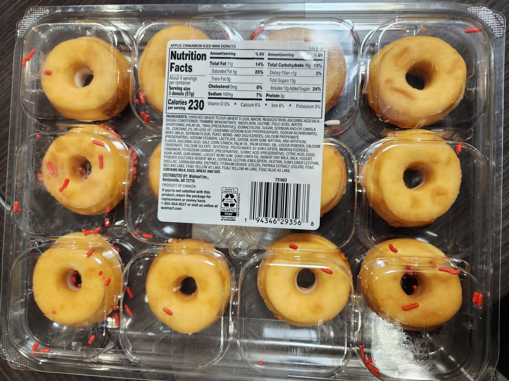 Freshness Guaranteed Apple Cinnamon Iced Mini Donuts, 12 Count, 8 oz, Soft and Chewy Snack Pack, Fried
