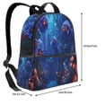 thumbnail image 4 of Zufioo Deep Sea Glowing Fishes Print Fashion Large Capacity Backpack, Zippered Multi-compartment Travel Work Campus Lightweight Backpack, Unisex, 4 of 5