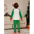 thumbnail image 4 of WIBACKER Kids Christmas Tree Pajamas Long Sleeve Holiday Pjs Set Toddler Boys Girls Green Xmas Jammies 2-14 Years, 4 of 10