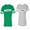 Men Green / Women Heather, variant on Double Trouble Unisex Couple Matching Cotton Jersey style T-Shirt Contrasting stripes on sleeves (Men Green / Women Green) (Men XL / Women L)