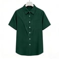 thumbnail image 4 of BUIGTTKLOP Button down Shirts for Women Short Sleeve Shirts Collared V Neck Summer Beach Tops 2026, 4 of 5
