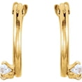 thumbnail image 2 of 14k Yellow Gold 11.5x2.3mm Polished Cubic Zirconia Youth Hoop Earrings, 2 of 2