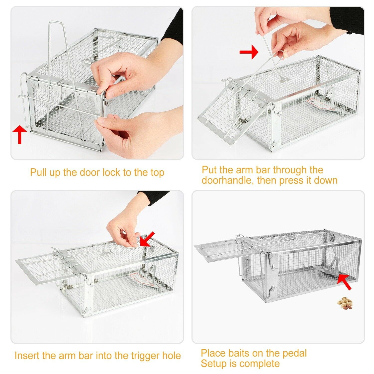 Humane Rat Trap Cage Small Live Animal Pest Rodent Mouse Control Catch Bait Trap