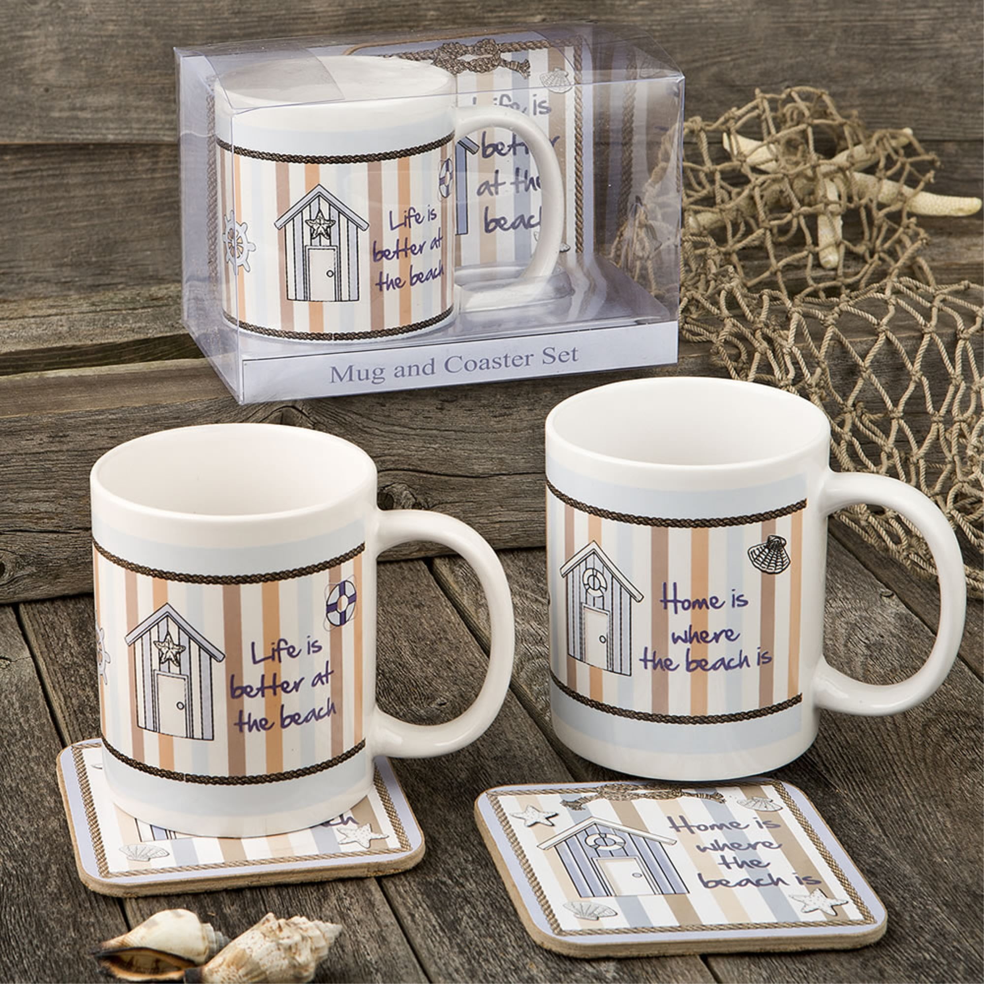 Nautical Mug & Coaster set 2 assorted Designs from gifts by