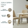 thumbnail image 3 of LeisureMod Zayle Modern Dining Table with 62" Wide Sintered Stone Rectangular Tabletop and Steel Base for Kitchen and Dining Room in White, 3 of 7