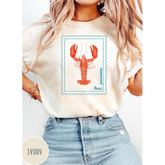 Lobster Shirt, Italian Summer Shirt, Ocean Shirt, Distressed Shirt, Coastal Shirt Summer Tee Summer Vacation Shirt, Coastal Aesthetic, F1793 Tshirt All Size S-5XL