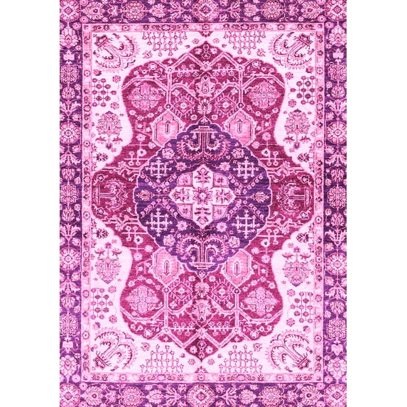 Ahgly Company Indoor Rectangle Abstract Pink Modern Area Rugs, 8' x 12'