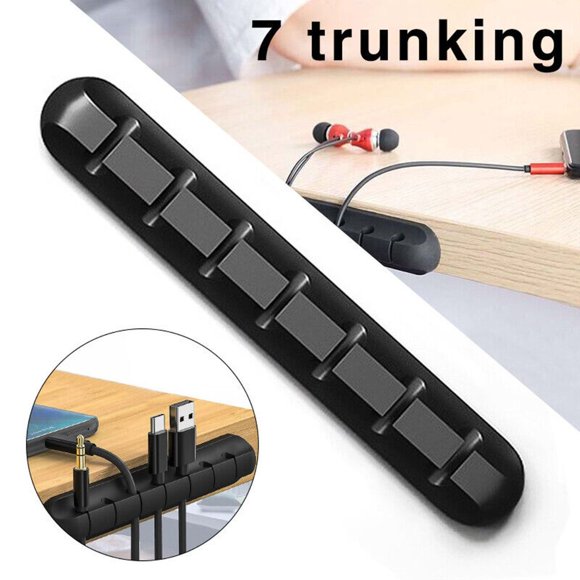 EZONEDEAL 7 Slot Multi USB Cable Organizer Cord Management Charger Desktop Clip Wire Holder