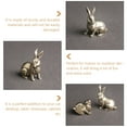 thumbnail image 4 of ColoMX Estatua de modelado de conejos para el hogar de 2 piezas para la decoración de escritorio Adorno de conejo de latón precioso, 4 of 8