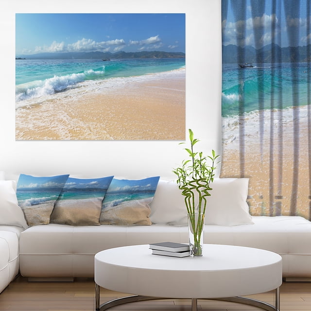 Large Blue Beach in Gili Island - Large Seashore Canvas Print