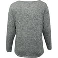 thumbnail image 2 of Plus Size Women's Long Sleeve Floral Foil Print Knit Blouse Tee T Shirt Top Heather Grey 2X (16047), 2 of 4