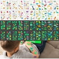 thumbnail image 3 of shiyou-50 Sheets Luminous Temporary Tattoos for Kids Glow In The Dark Waterproof Mixed Cartoon Dinosaur Monster Rugby Car Watch Pattern Style Fake Tattoo for Boys Girls Party Supplies, 3 of 4