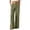 Green, variant on Womens Full Length Wide Leg Pants Button Fly High Waist Oversized Front Patch Pockets Textured Fabric Spring Summer Daily Office Beach Casual Wear Trousers
