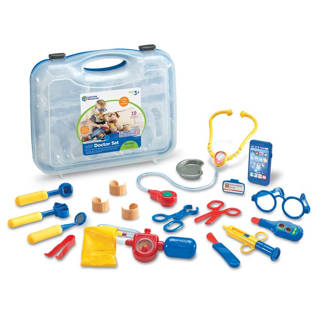 Learning Resources Pretend & Play Doctor Kit Azul - 19 Piezas, Edades 3+ años Kit Médico para Niños, Juguete de doctor, Jueguetes de Medicina para ni&a Learning Resources NA