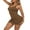 Brown, variant on Women's Ribbed Long Tank Tops Racerback Undershirts with Shelf Bra
