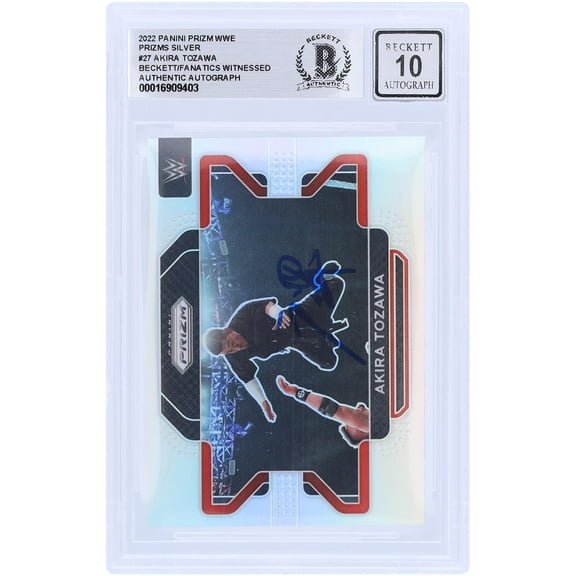 Akira Tozawa WWE Autographed 2022 Panini Prizm Silver #27 Beckett Fanatics Witnessed Authenticated 10 Card - Fanatics Authentic Certified