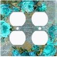 thumbnail image 3 of Metal Light Switch Plate Cover Elegant Red Floral Nature Scripture Damask FLW086, 3 of 13