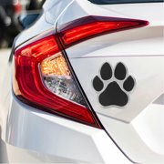 LOLIPPYY 3D Black Metal Paw Print Car Sticker, Car Decal for Vehicle Decoration